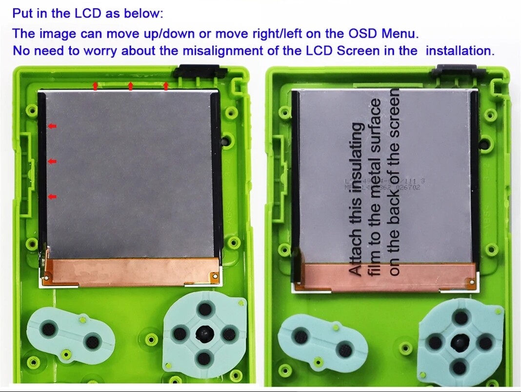 GameBoy Color Q5 V4 IPS Backlight Kit Illuminated Logo + Shell for Game Boy GBC