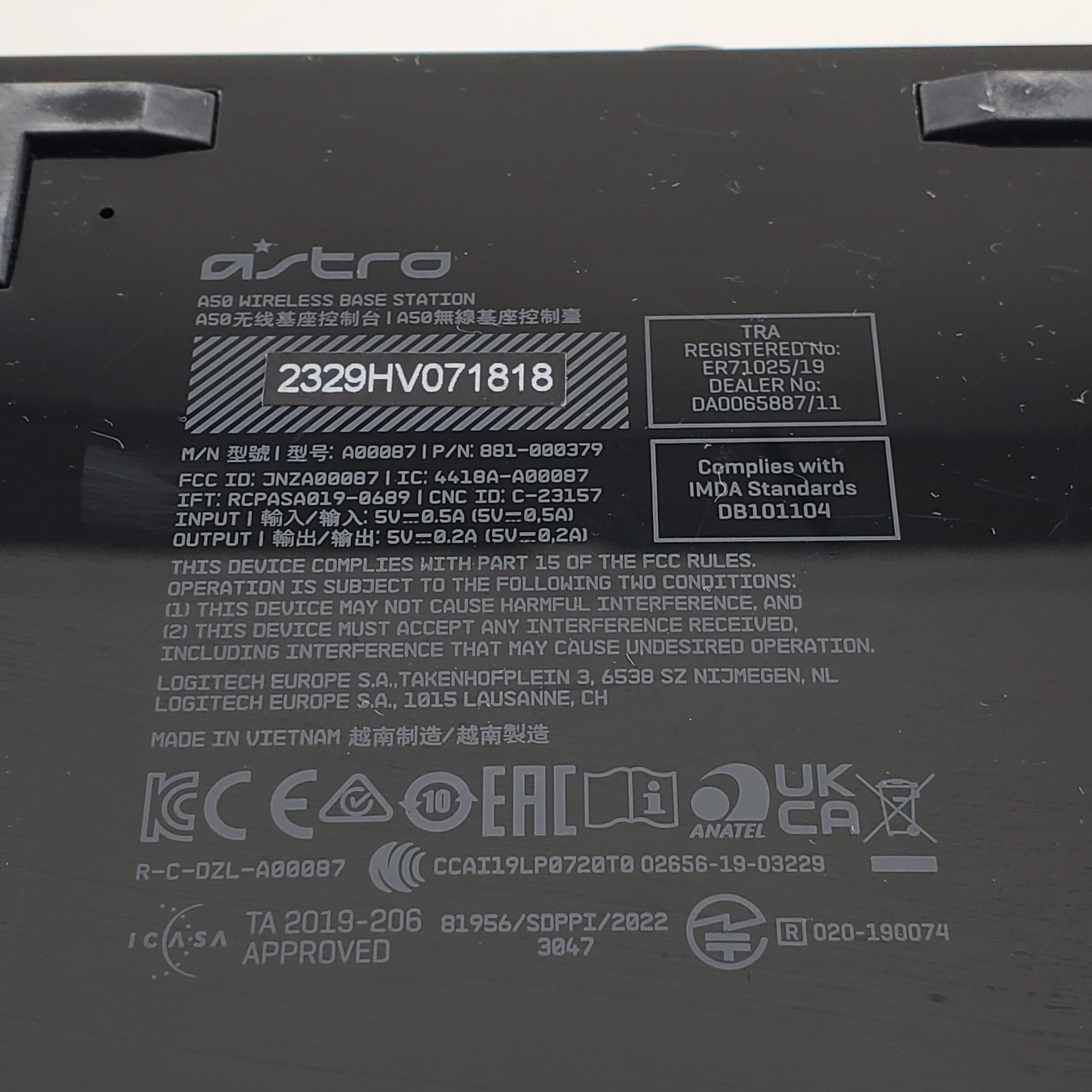 Astro A50 Wireless Base Station Only A00087 For Astro A50 Headset PlayStation