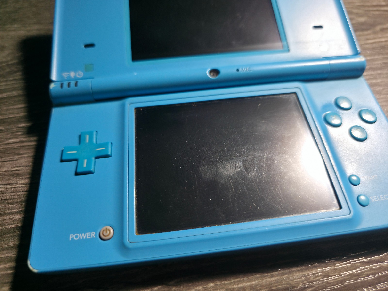 Nintendo DSi Light Blue Handheld Console System Only TESTED (SCREEN SCRATCHES)