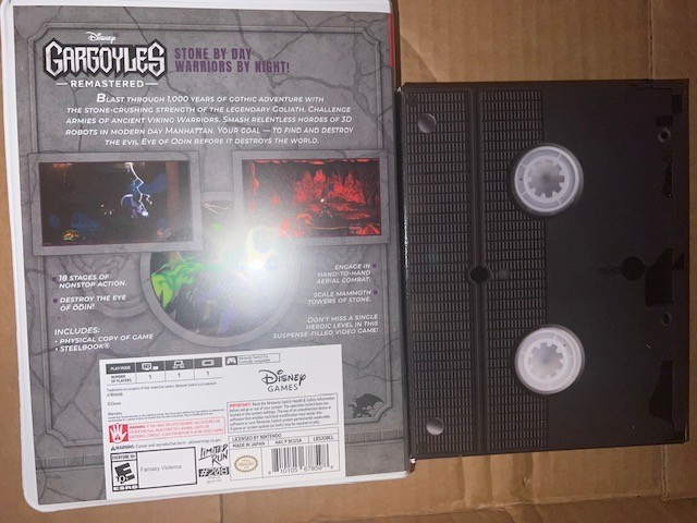 Gargoyles Remastered Nintendo Switch VHS clam shell/VHS packaging only! No Game