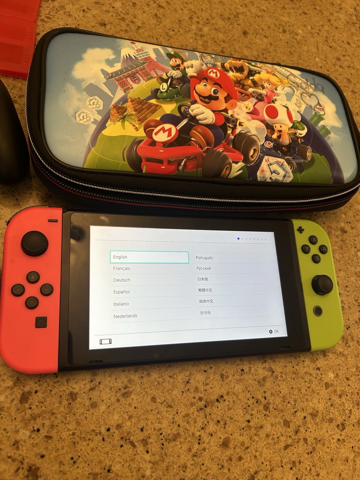 Nintendo Switch HAC-001 Console 32GB 720p Pink/Green Joy-Con Working Fully Wiped