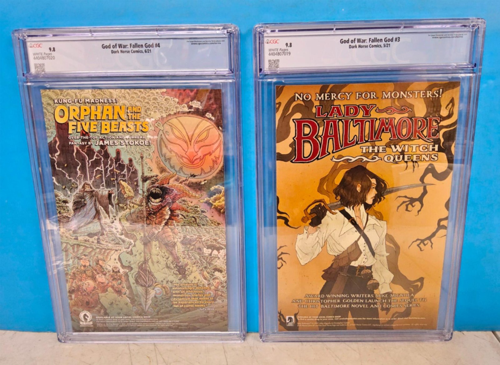 4x CGC 9.8 MINT~ GOD OF WAR Fallen God COMIC SET # 1 2 3 4 Dark Horse 2021 GEM!!