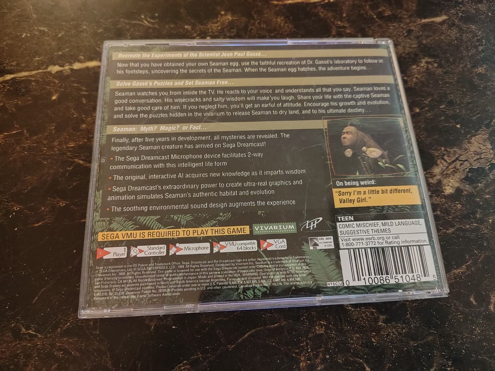 Project Seaman (Sega Dreamcast, 2000) – With Microphone Excellent Adult Owned
