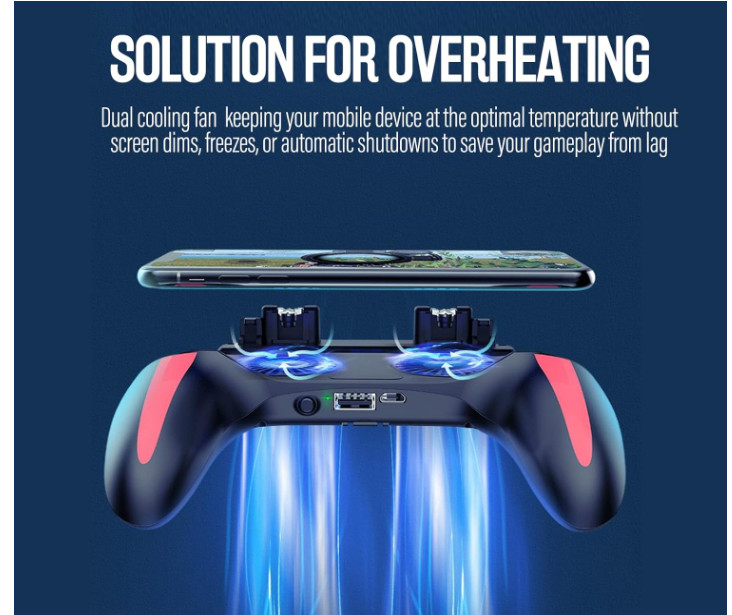 Mobile Game Controller with 4000mAh Power Bank Cooling Fan L1R1 Triggers