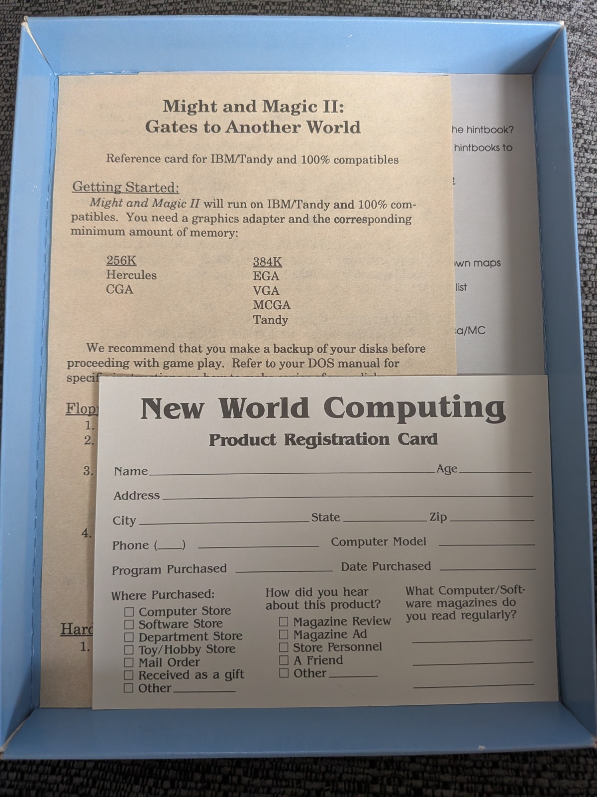 Might and Magic II 2 New World IBM PC Big Box Game 5.25″ – CIB
