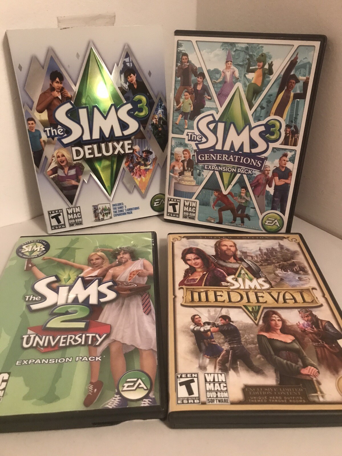 Lot of 6 Sims PC Games – Sims 3 Deluxe, Generations. Sims 2 University. Medieval