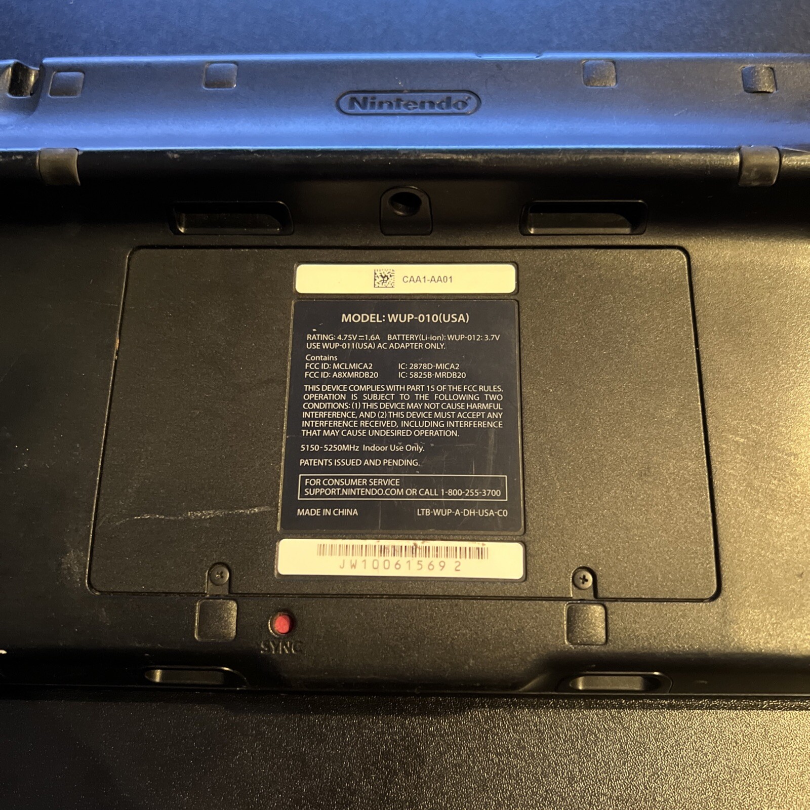 Nintendo Wii U Black Gamepad – Cracked Screen WUP-010 USA – For Parts Repair