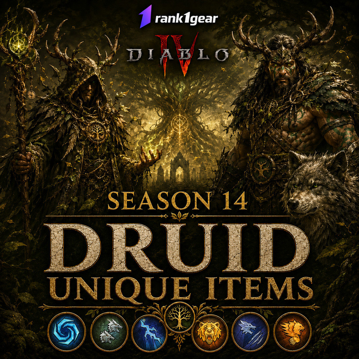 Diablo 4 Season 14 Druid Uniques 1GA Items Airidah Gathlen’s Ifeh’s Dire Malefic