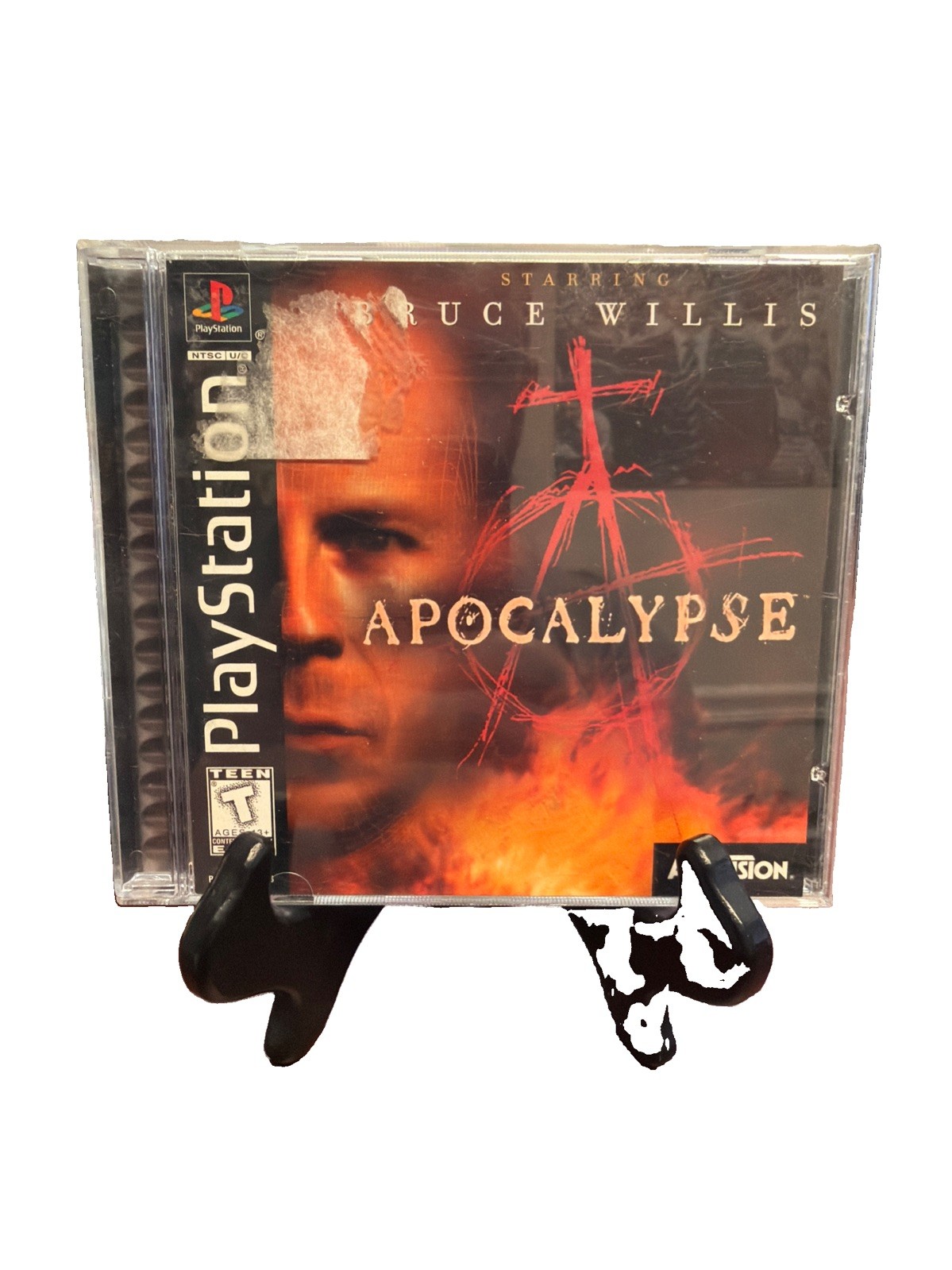 Sony PlayStation 1 1998 Apocalypse Bruce Willis Black Label CIB Untested