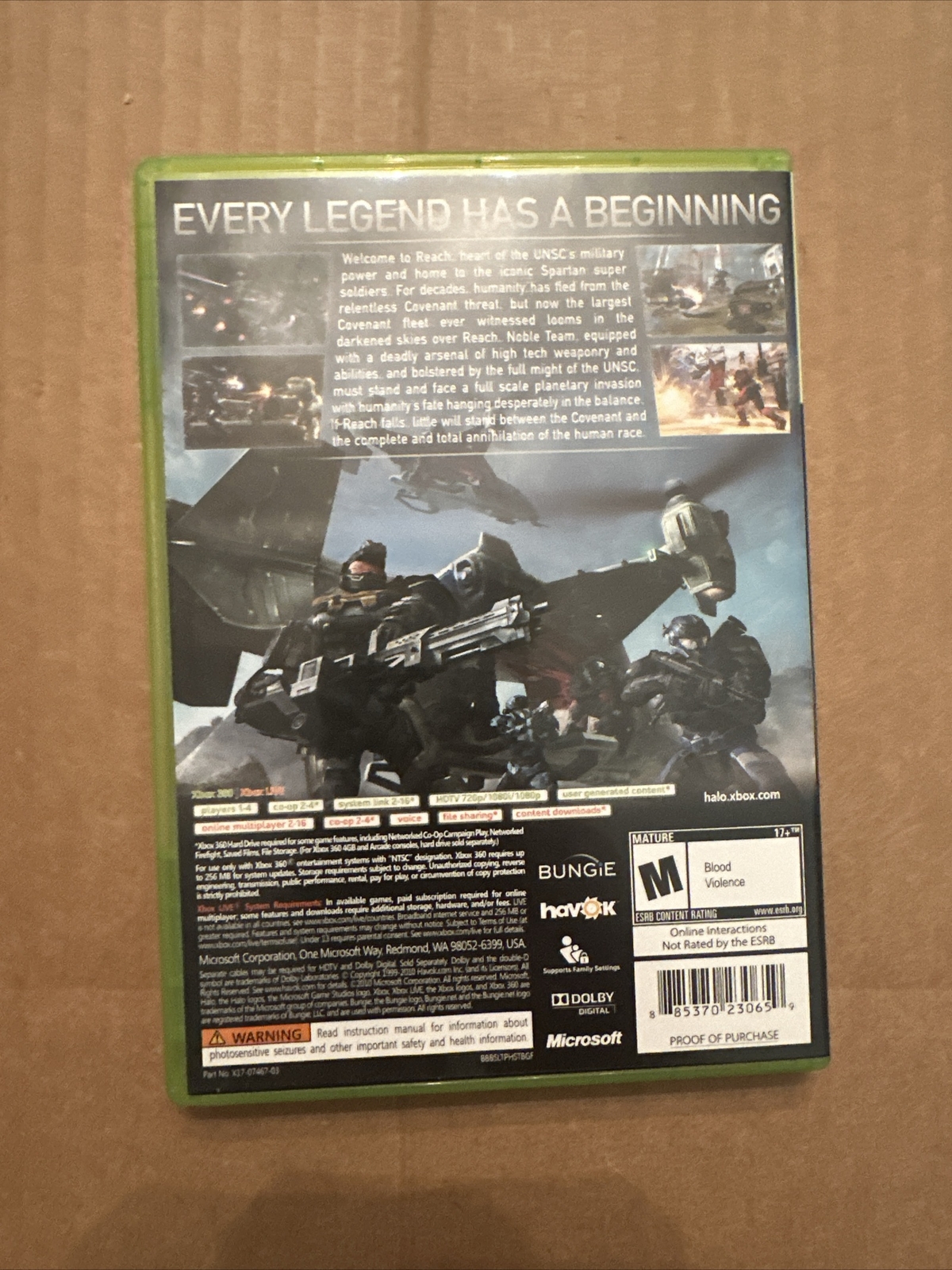 Halo Reach Xbox 360 – Complete CIB TESTED And WORKS