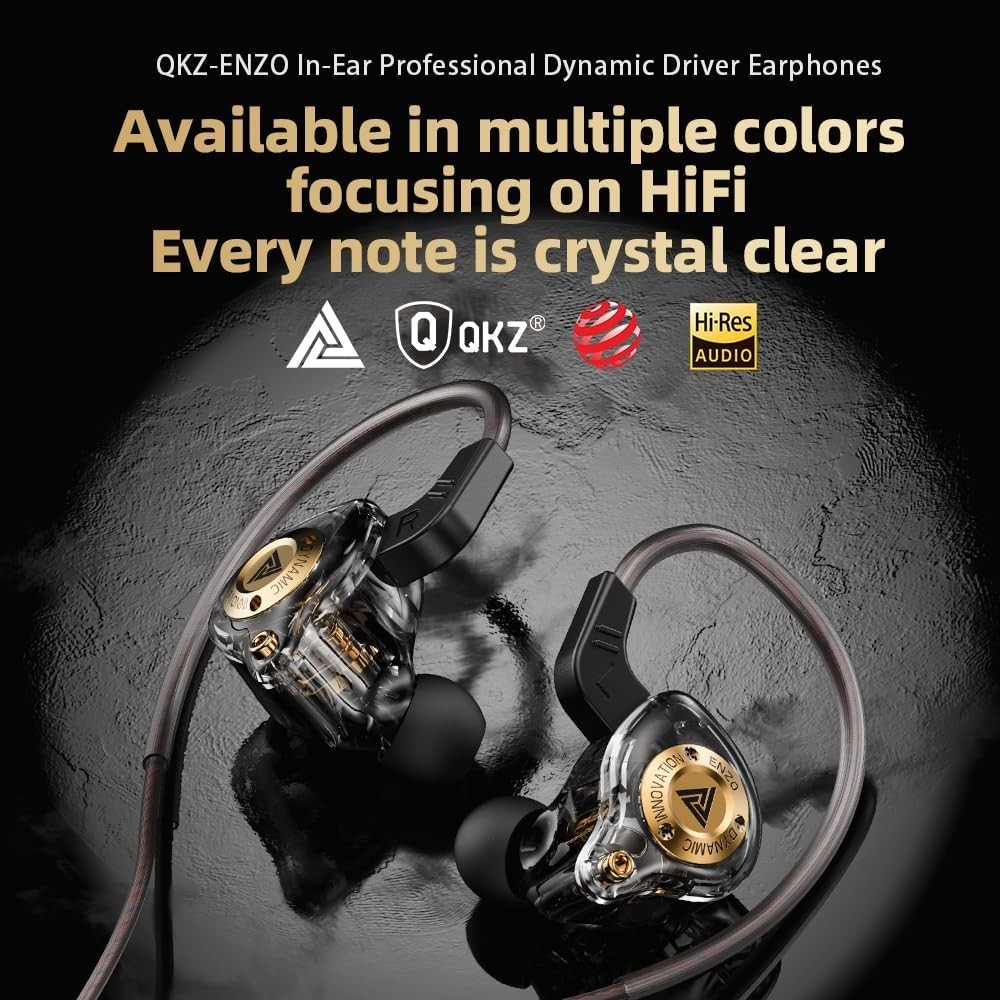Dynamic Driver QKZ ENZO Earphones | 20Hz-20kHz Frequency Range for Clarity