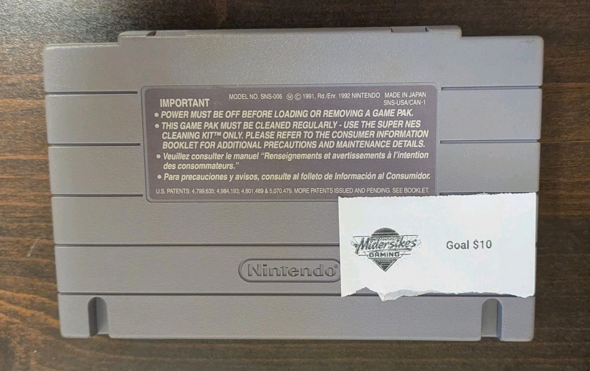 Goal Super Nintendo Loose Video Game Soccer Sports Tested SNES