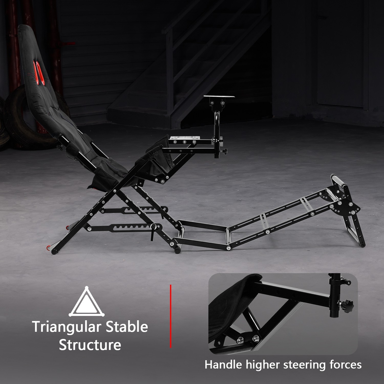 Dardoo Foldable Racing Simulator Cockpit Fit Logitech G923 G29 Moza Thrustmaster
