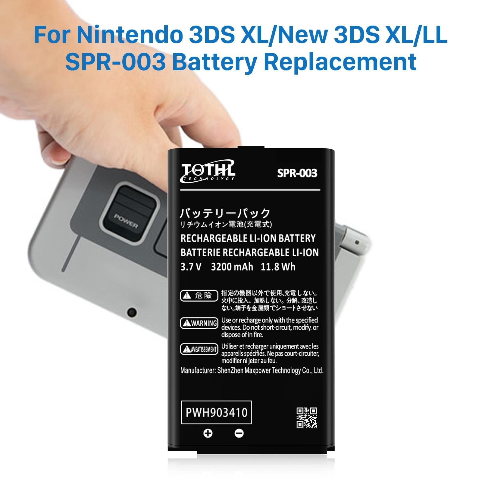 TQTHL 1-Pack SPR-003 Battery, 2026 New Upgraded (3200mAh) Ultra High black
