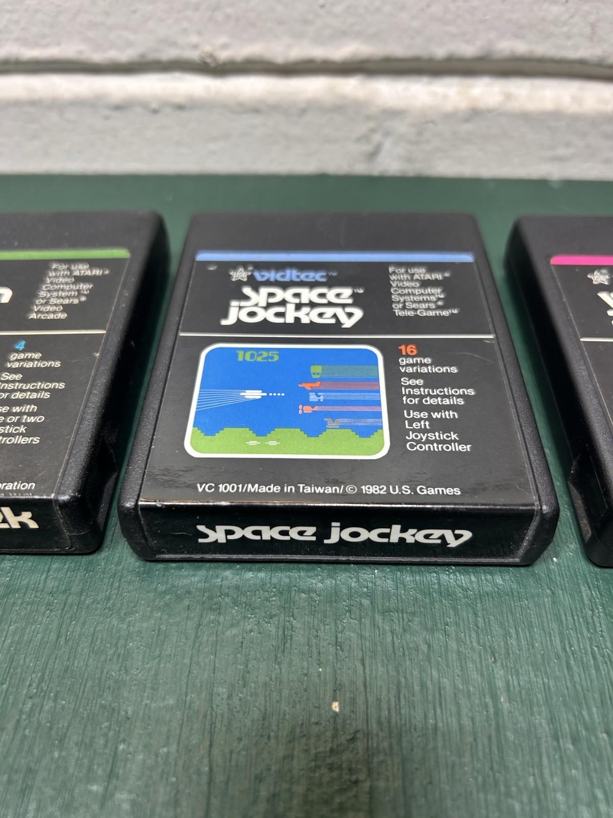 US GAMES VIDTEC Atari 2600 3 Game Lot – Word Zapper, Space Jockey & Sneak’n Peak