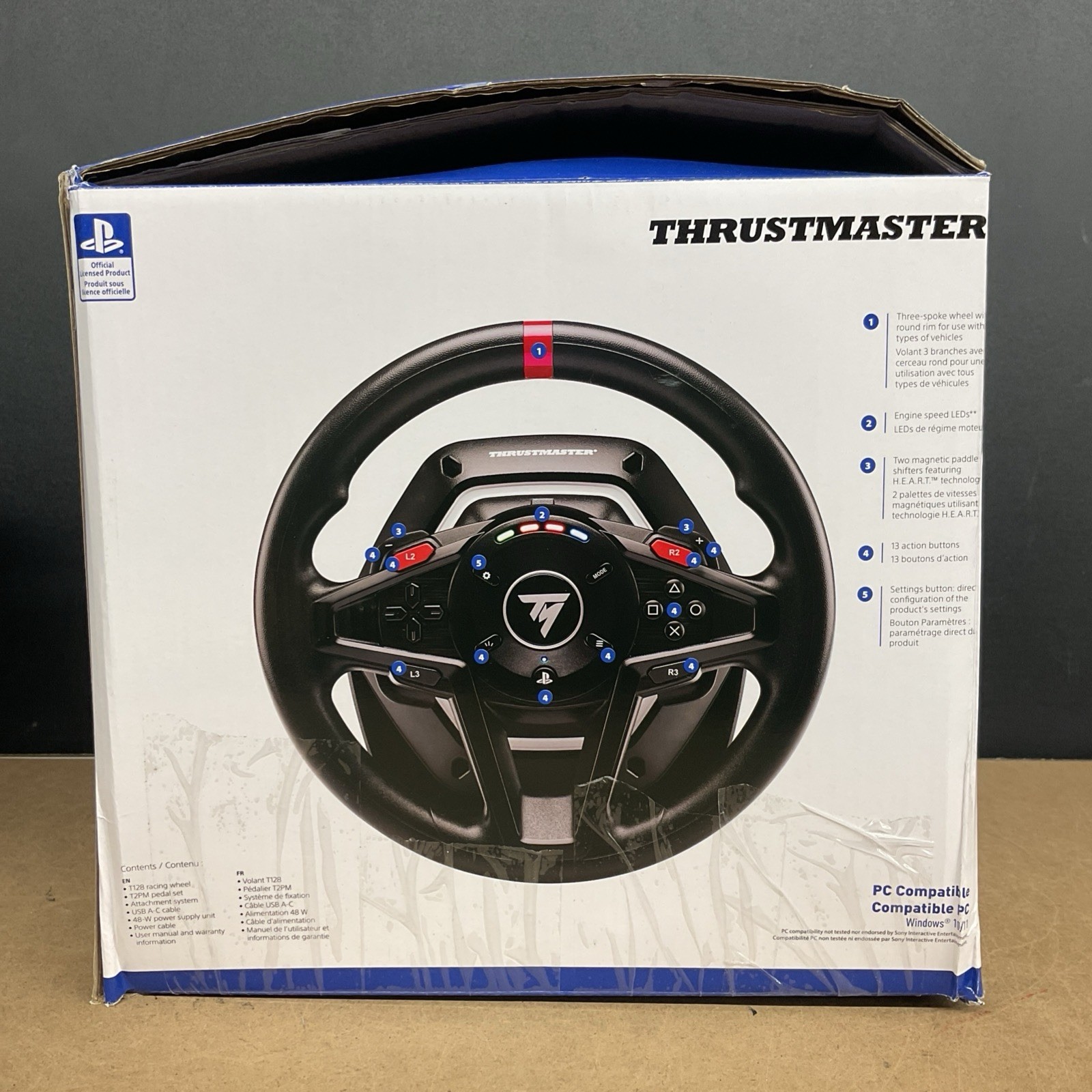 Thrustmaster T128 Force Feedback Racing Wheel Black for PS5 PS4 – Damaged Box