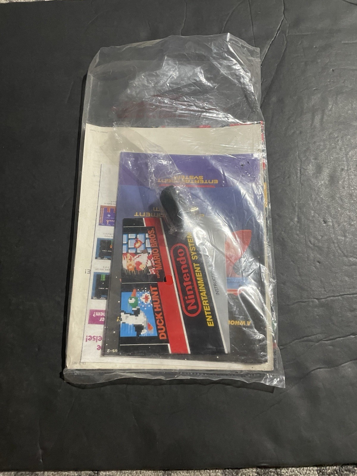 Nintendo NES Original paperwork Warranty Poster Plastic Bag Mario Manual Etc