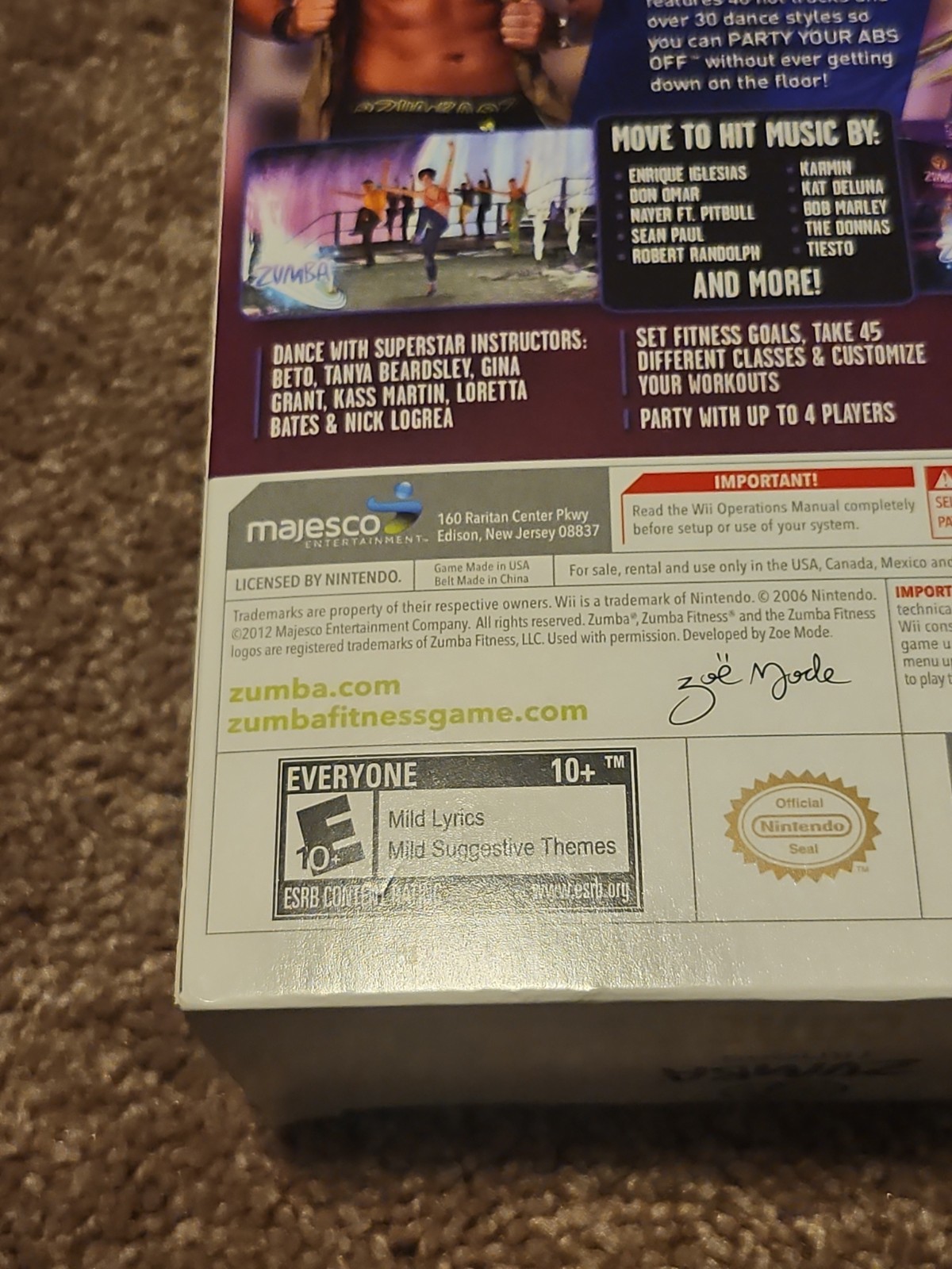 Zumba Fitness Core (Nintendo Wii) Big Box Belt Included BRAND NEW SEALED