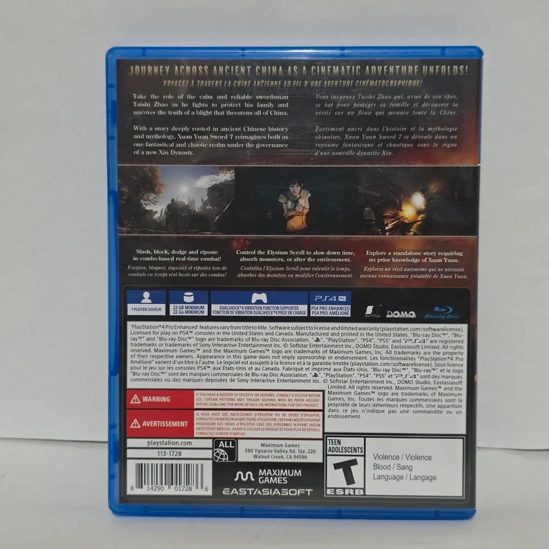 Xuan Yuan Sword 7 (Sony PlayStation 4, 2021) Tested-Working