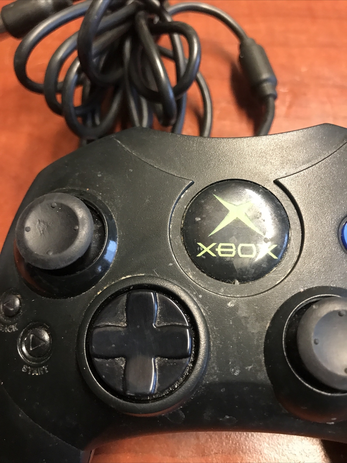 Genuine Microsoft Xbox S-Type OEM Black Wired Controller With Breakaway Cable