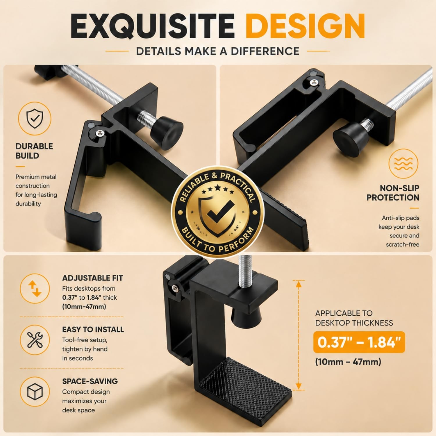 Headphone Stand for Desk, Aluminum Alloy Foldable Headphone Holder Headset S…
