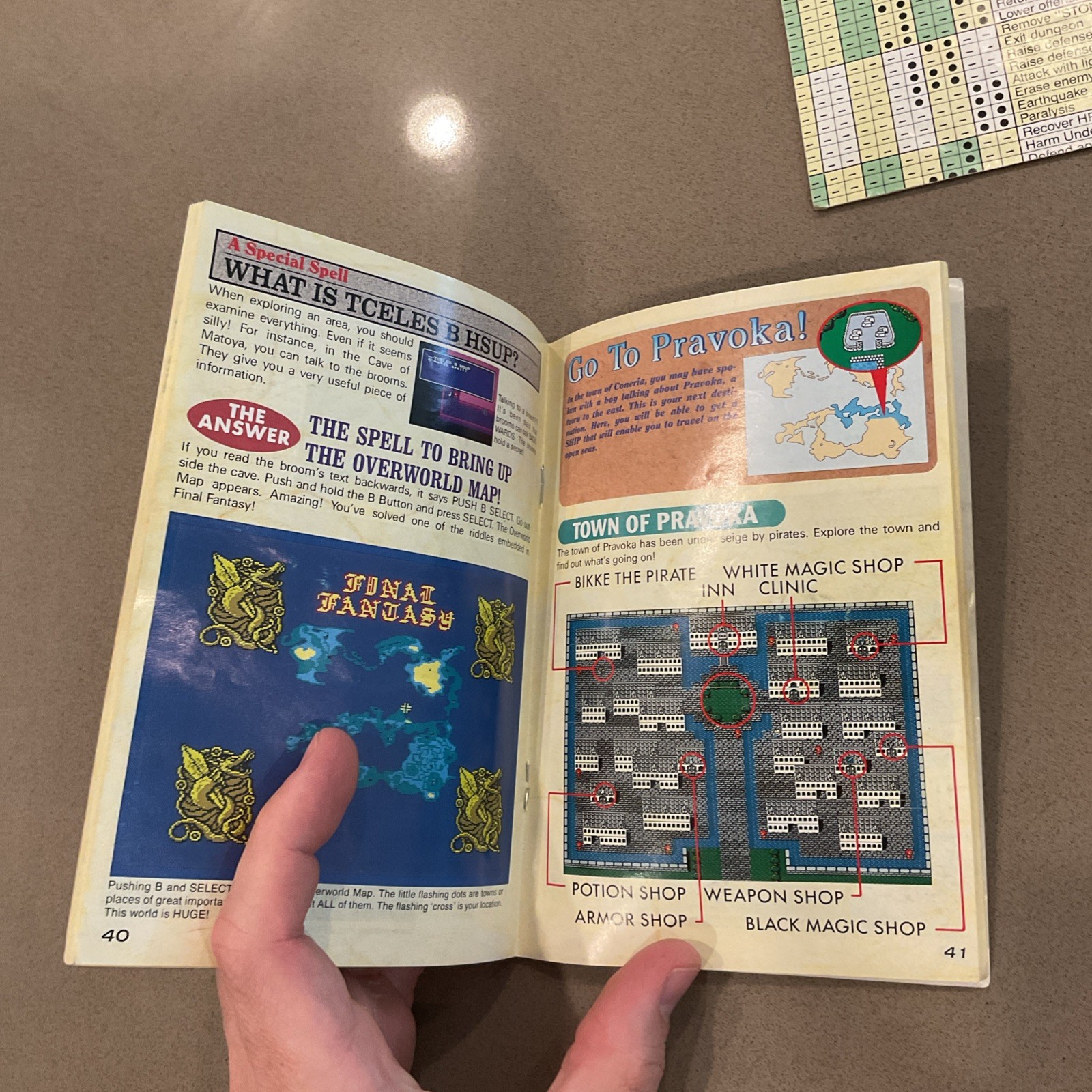 Final Fantasy Nintendo NES Manual Dungeon World Maps Chart Lot Authentic