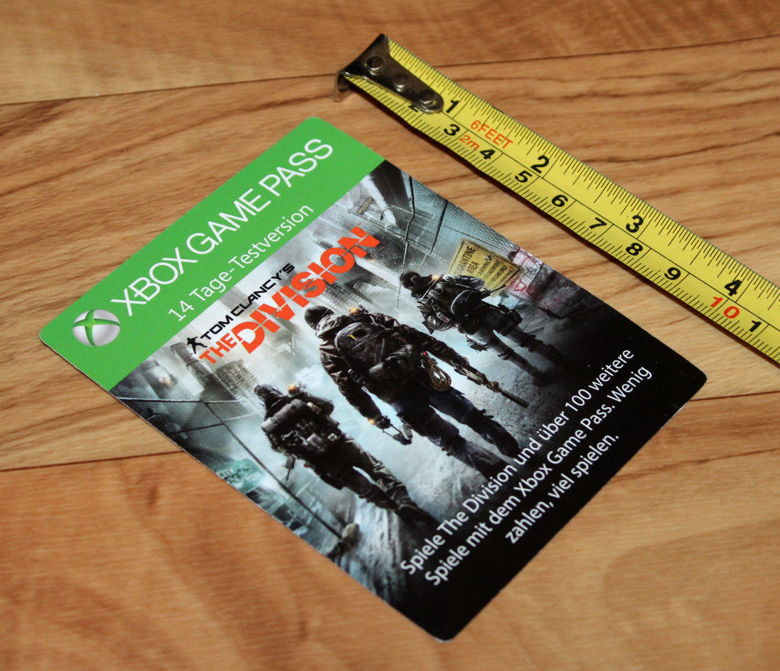 Xbox One Game Pass Card 14 Days Tom Clancy’s The Division Rare Gamescom 2018