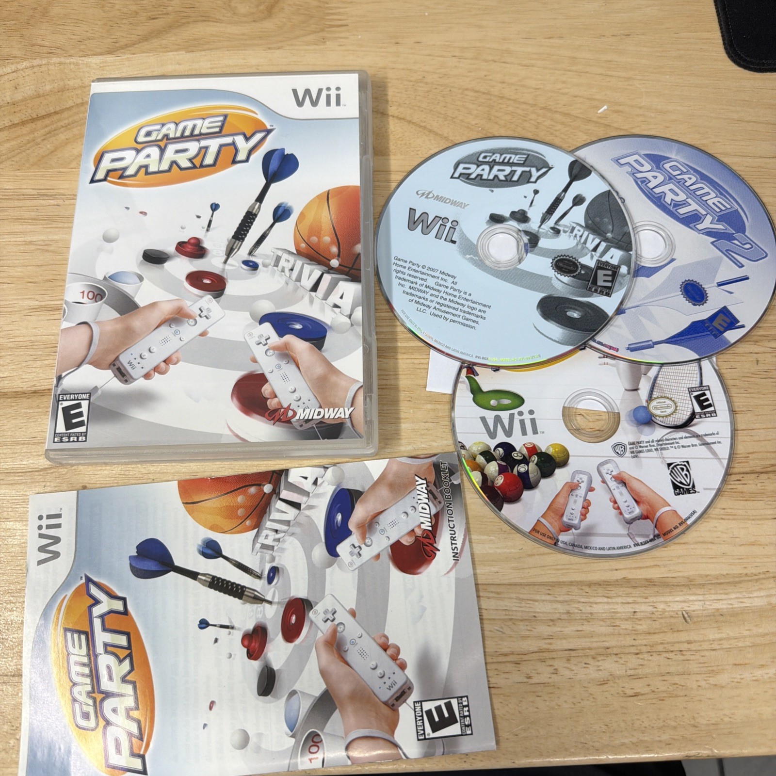 Game Party 1 2 3 Nintendo Wii 3 Game Bundle Tested Working