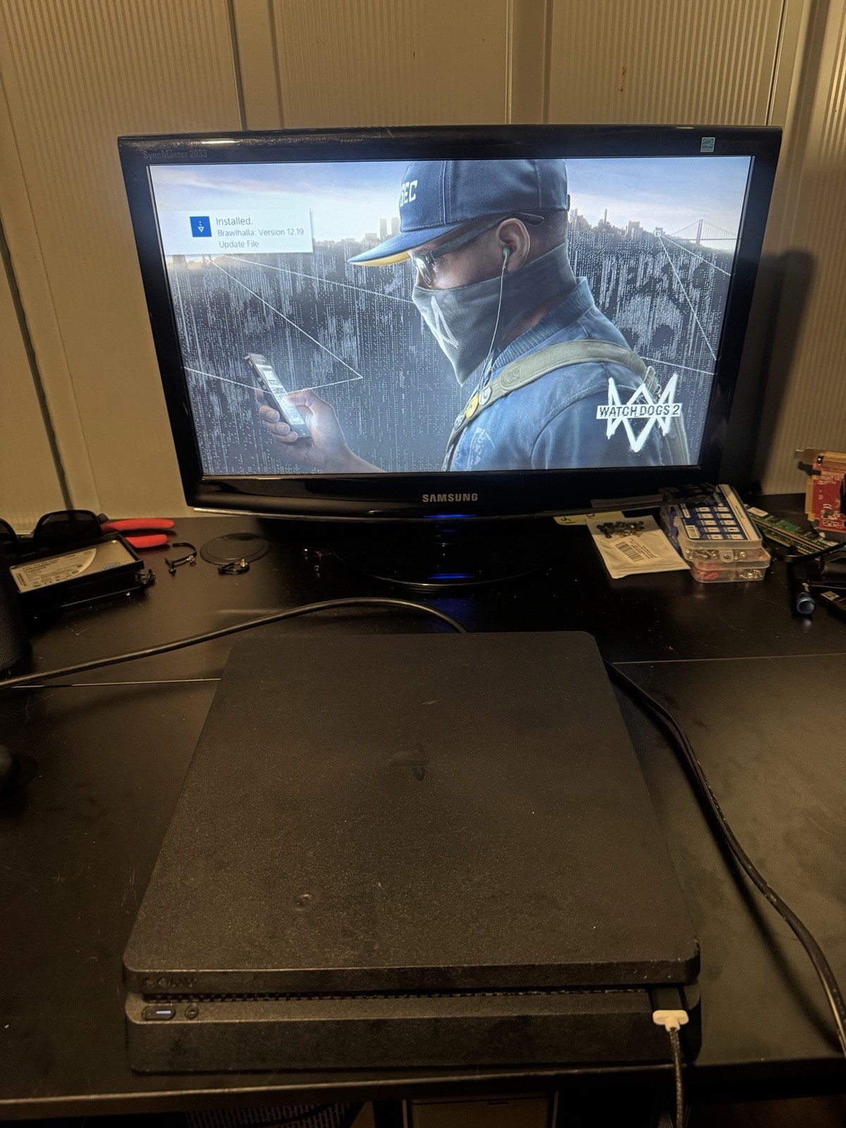 Sony PlayStation 4 Slim 1TB Console – Jet Black Console Only. Tested And Works