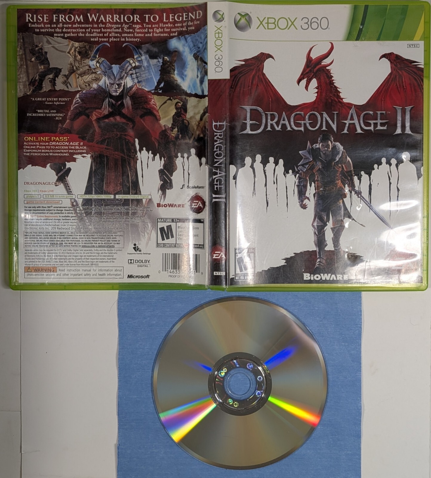 Dragon Age 2 II Microsoft Xbox 360 Cib Tested & Working