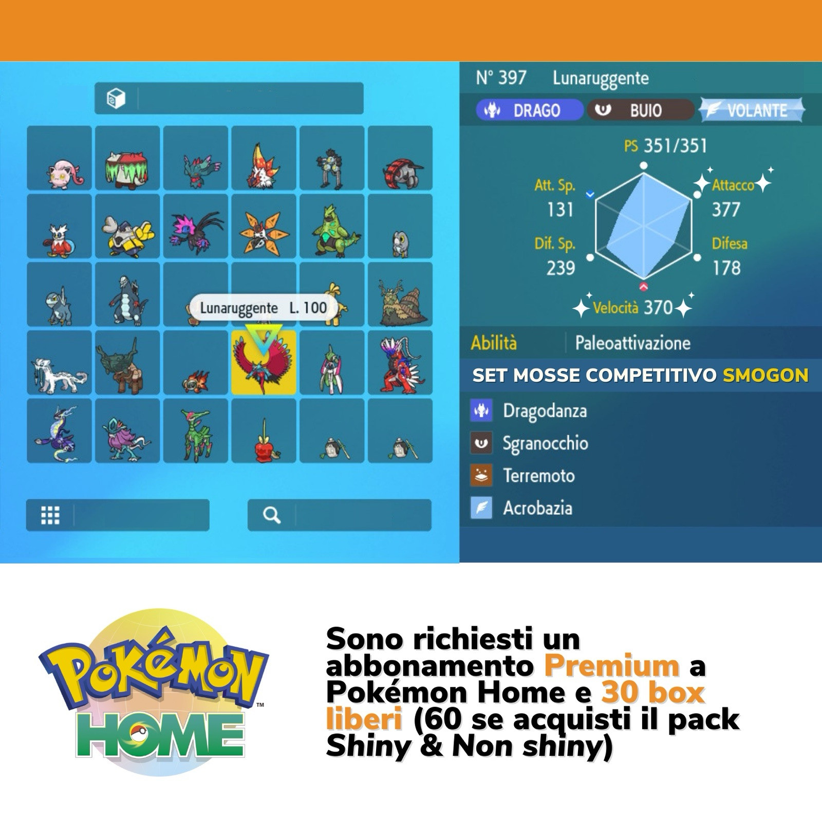 Pokémon HOME Shiny Living Dex Scarlatto Violetto Pokedex completo Tutti Paldea