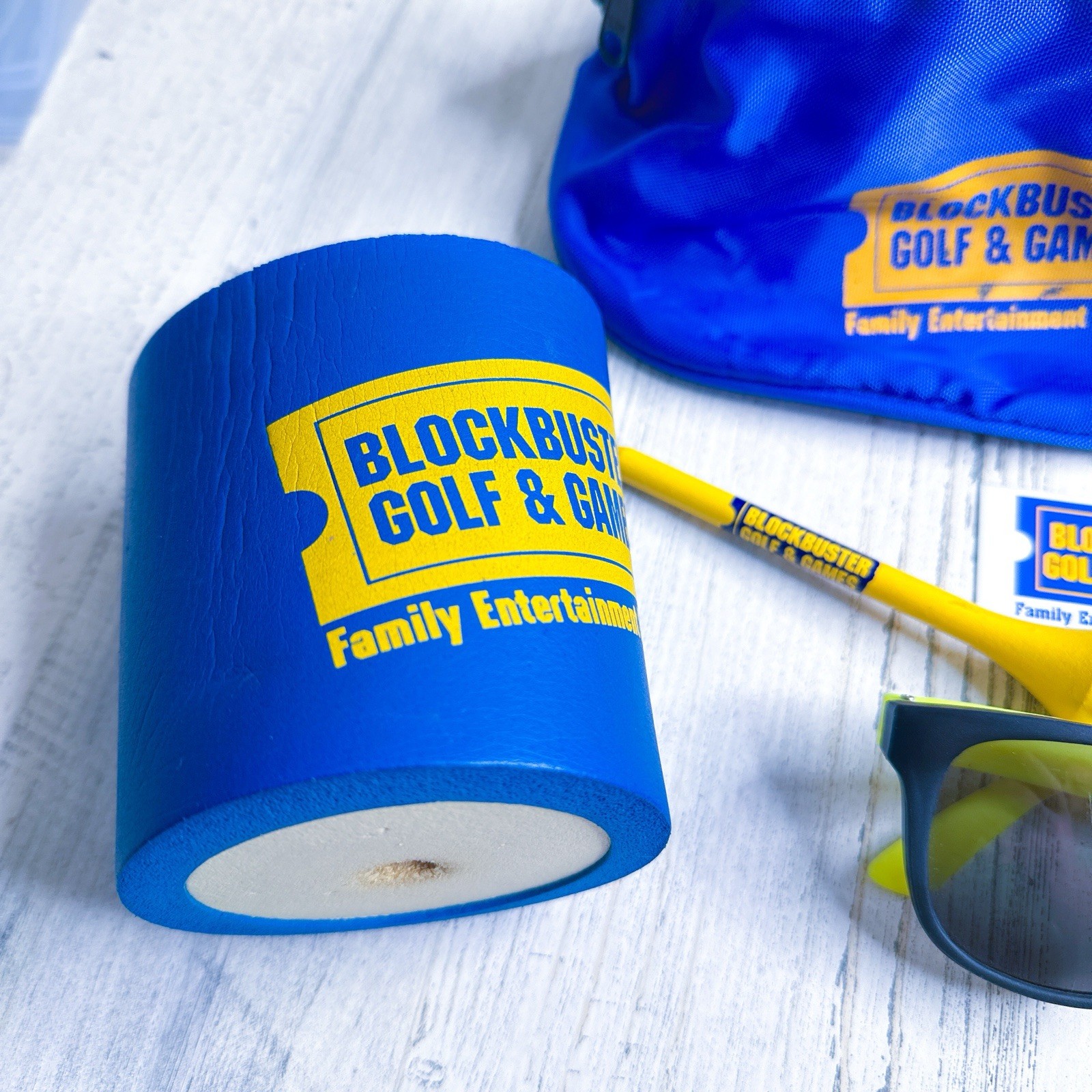 Vintage Blockbuster Video Golf & Games Lot – Fanny Pack – Tee Pen – ETC- RARE