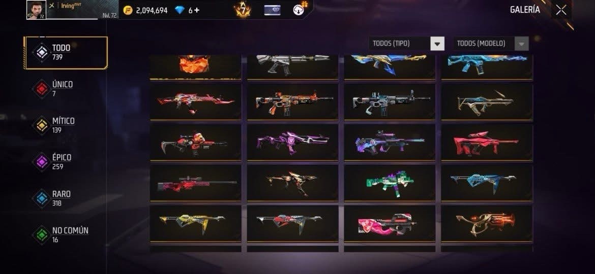 Free Fire Garena Android Account Skins Weapons Emotes Battle Royale Items