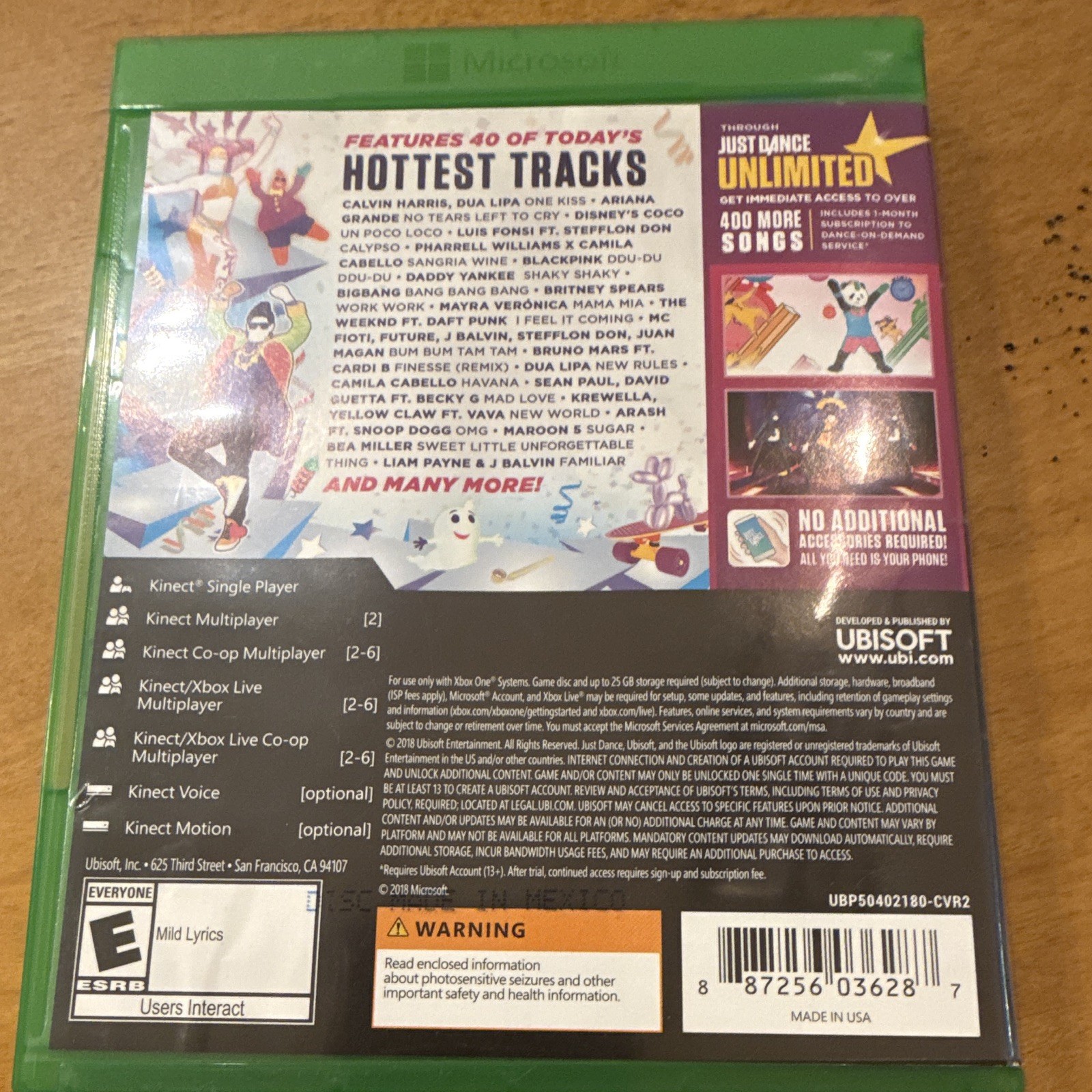 Ubisoft Just Dance 2019 Just Dance Series Xbox One 2018 Multiplayer w/ Case