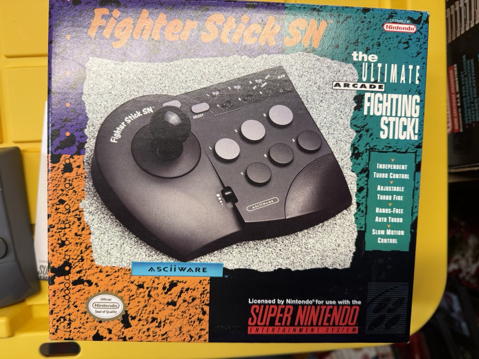 Super Nintendo Fighter Stick SN Controller SNES Arcade Fighting Joystick In Box