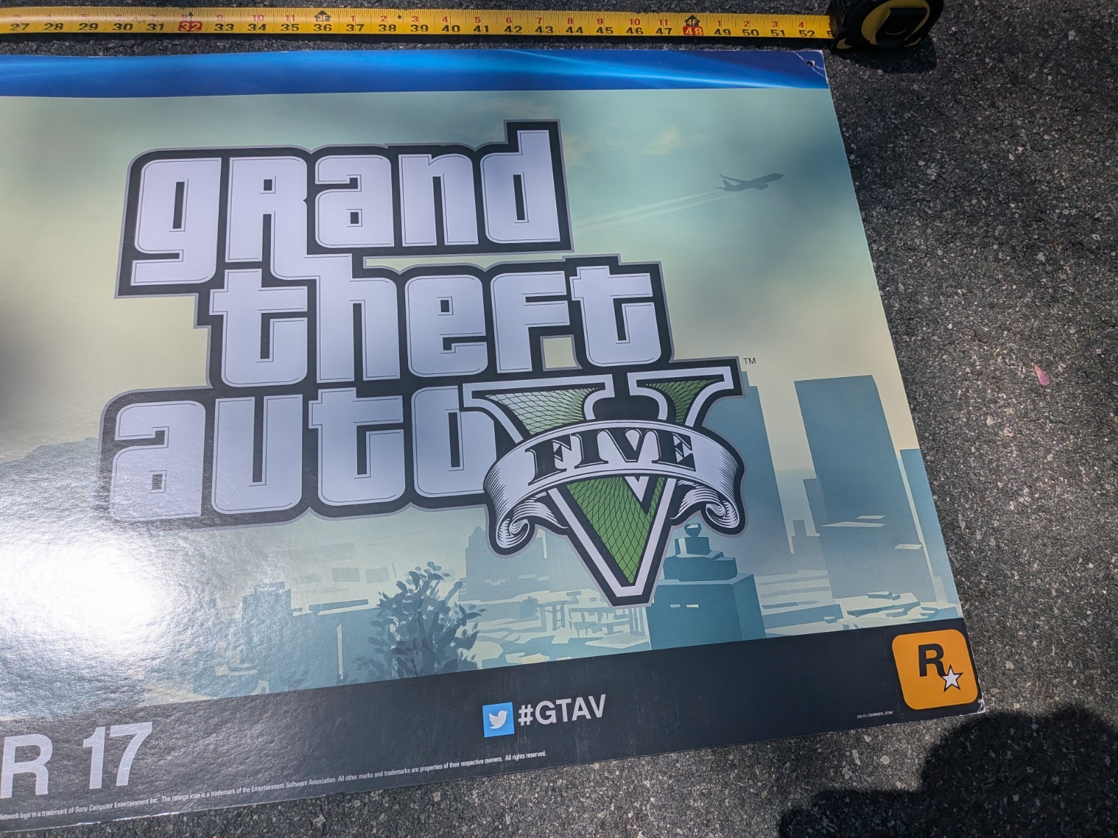 Grand Theft Auto V Promo Banner Poster GameStop RARE GTA 5 Michael Promotional