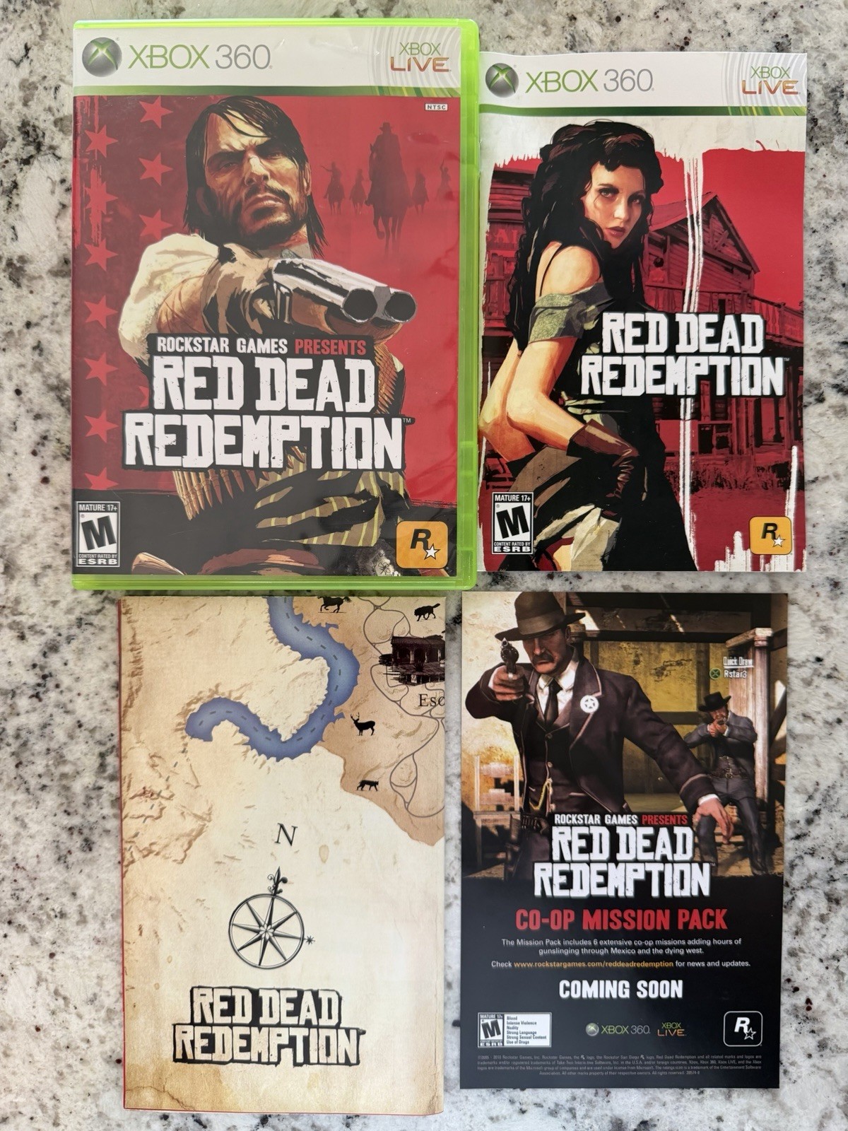 Red Dead Redemption (Microsoft Xbox 360, 2010) Manual & Map included