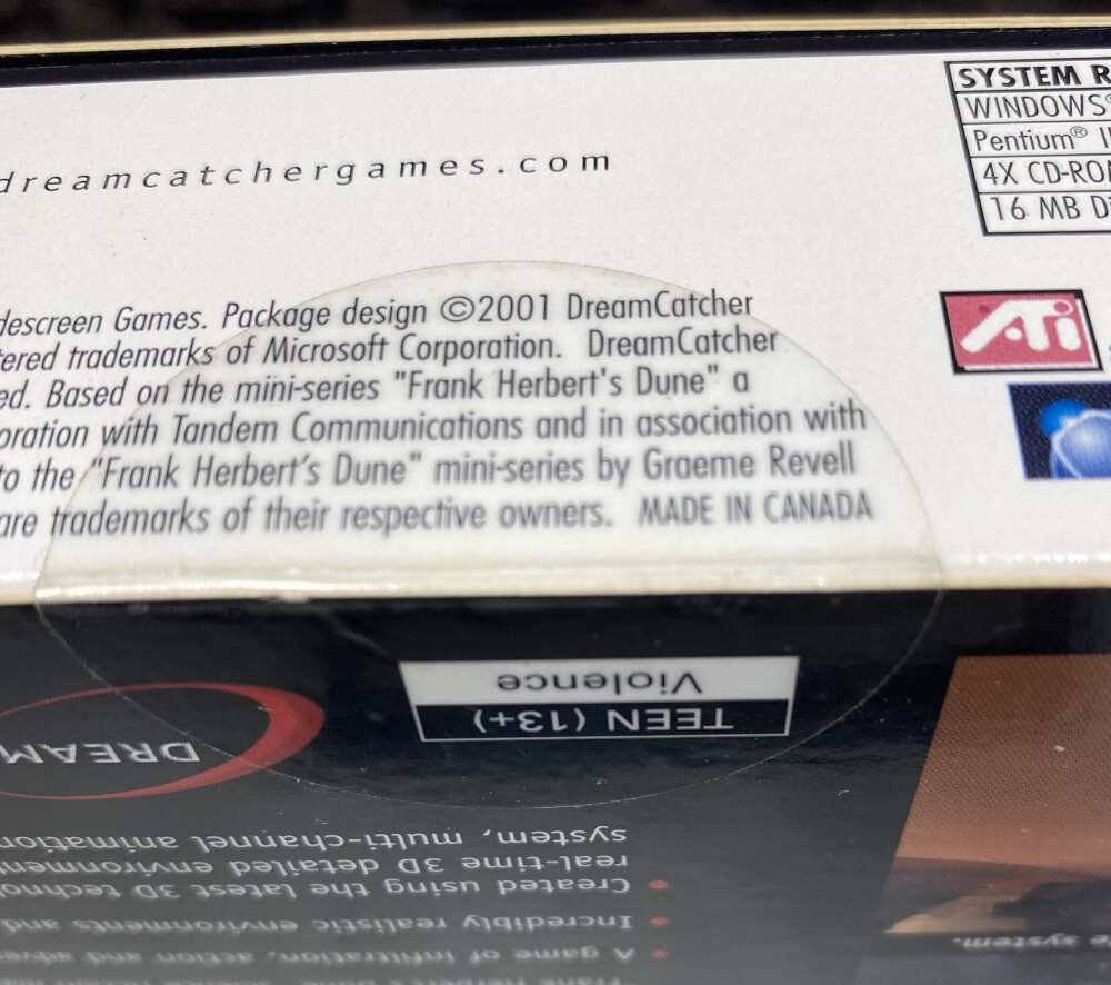 Frank Herbert’s Dune PC Big Box 2001 Cryo Vintage Computer Game NEW SEALED MINT!
