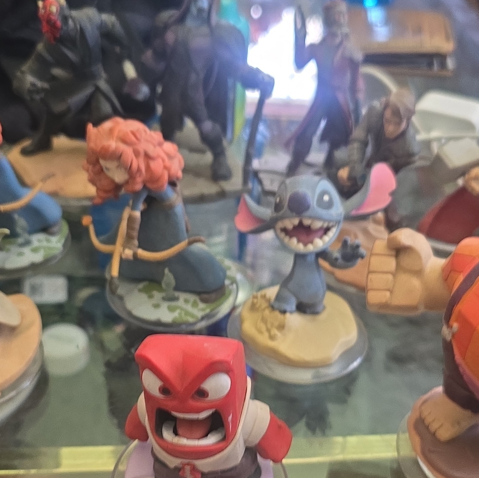 Disney Infinity Character Figure Lot – Yoda, Stitch, Ralph, Anger, Merida