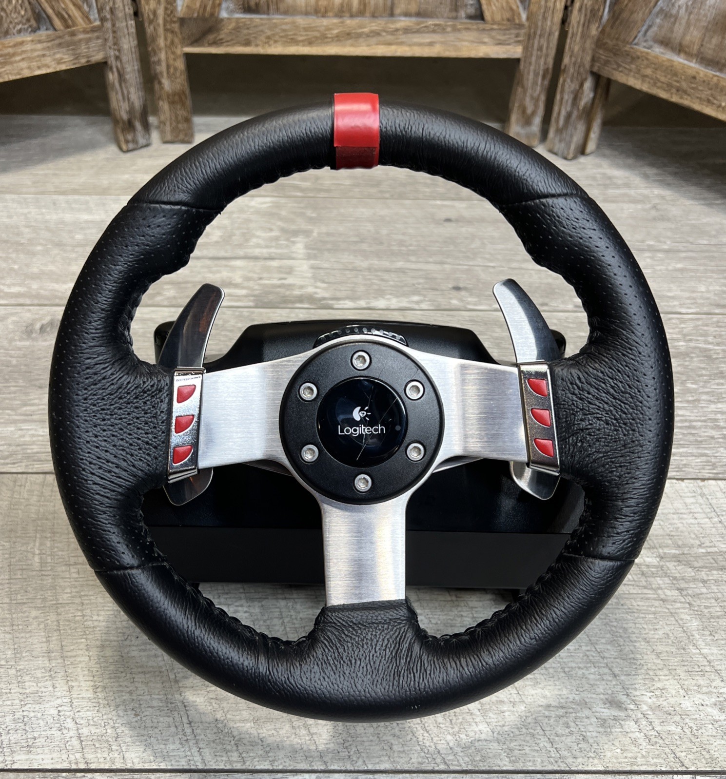 Logitech G27 Steering Wheel Only PS3 PC Racing Sim Base Usb – Works GREAT!
