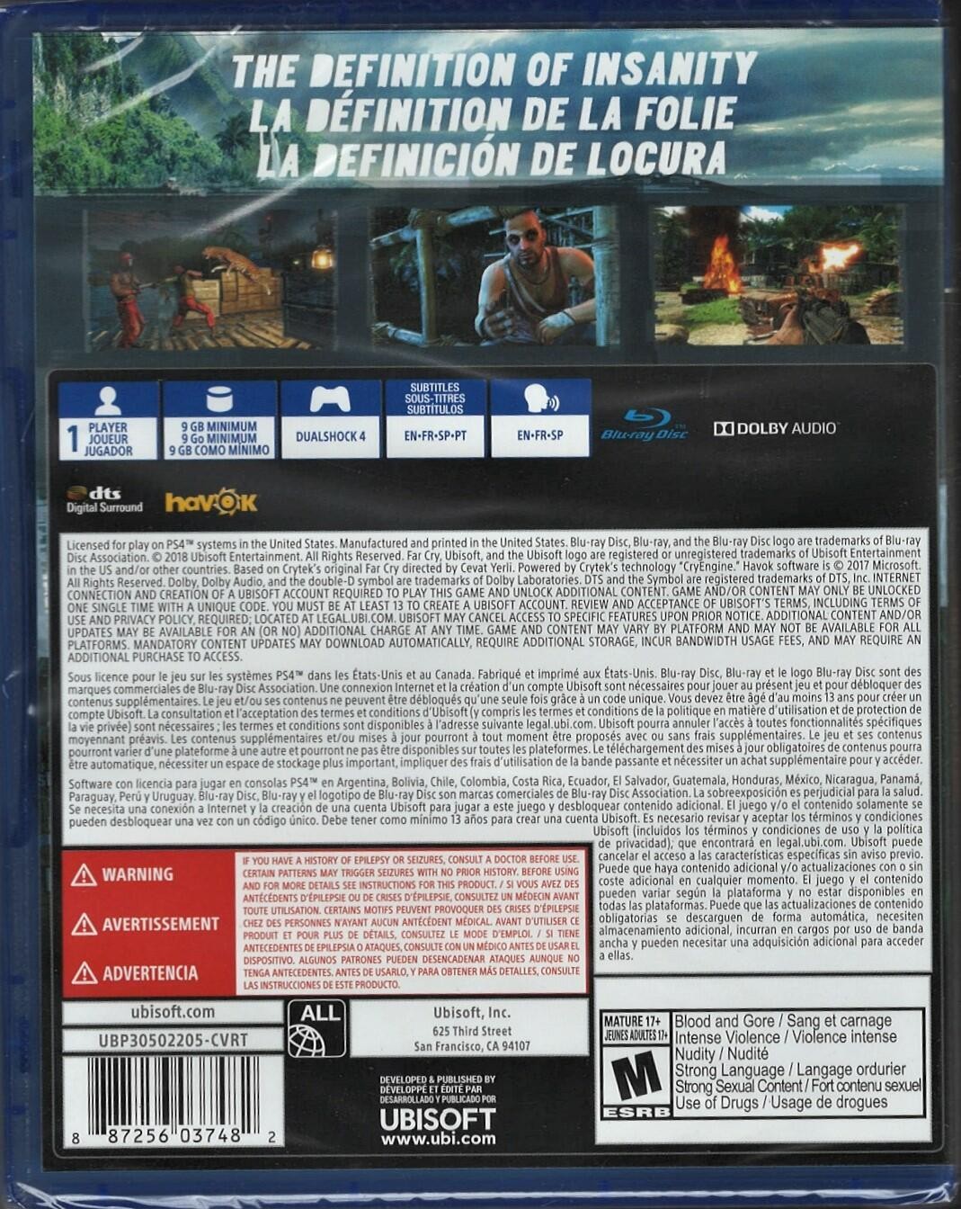 Far Cry 3 Classic Edition PS4 (Brand New Factory Sealed US Version) No Operating