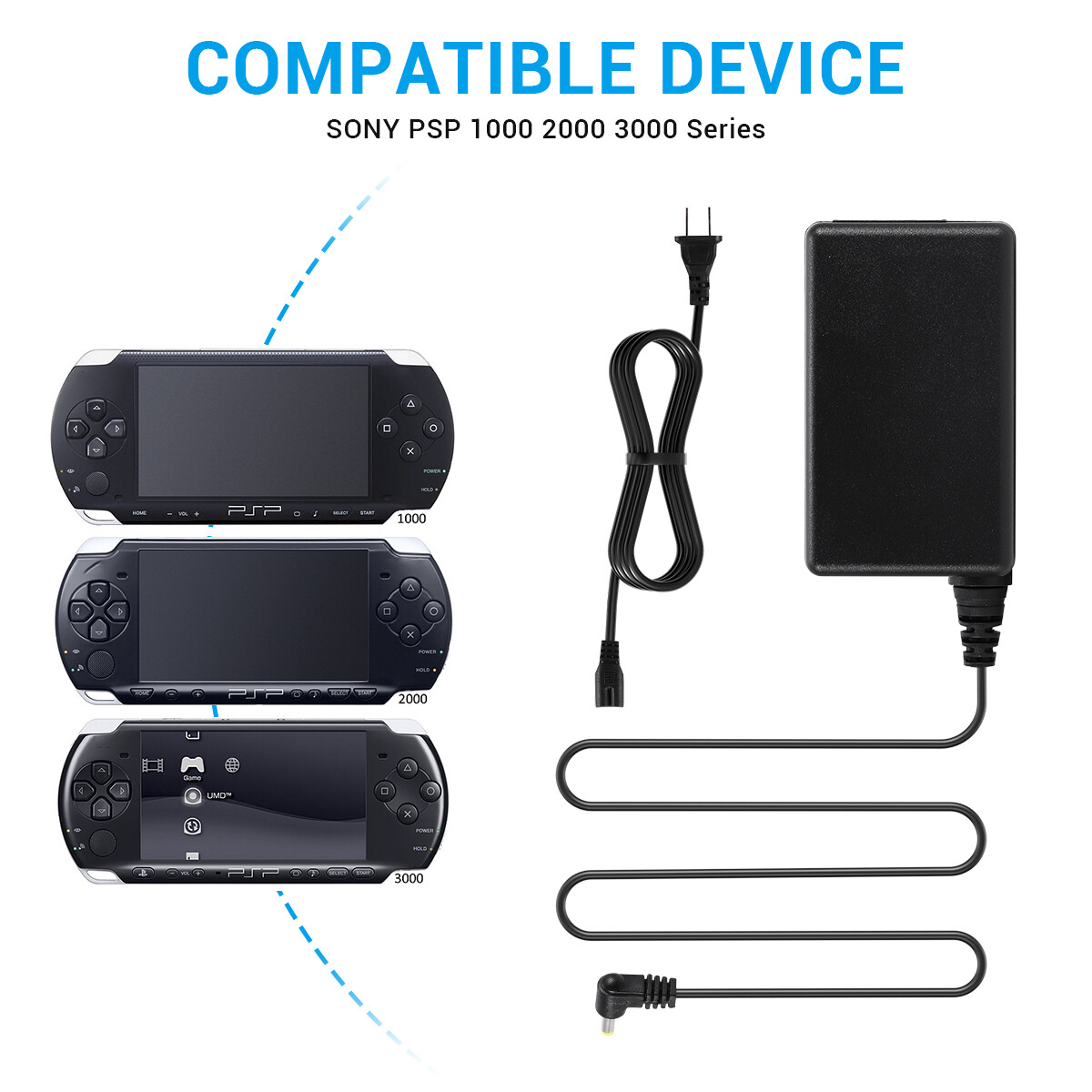 AC Adapter Home Wall Charger Power Supply For SONY PSP 1000 2000 3000 Slim Lite