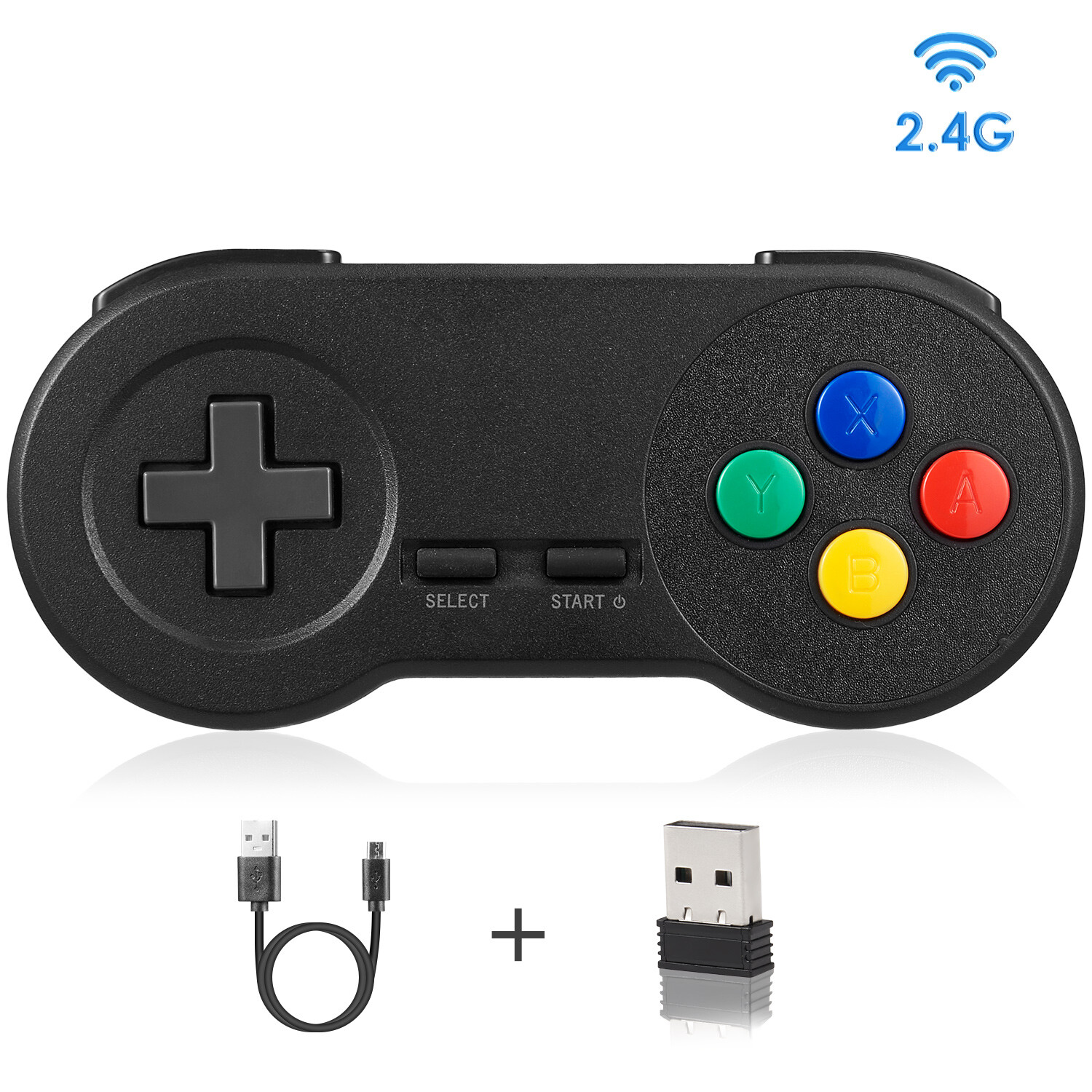 2.4G Wireless USB SNES Controller Gamepad Joystick For PC MAC Win10 Raspberry Pi