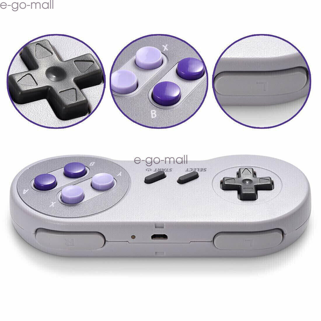 Wireless SNES Controller & USB Receiver for PC MAC Raspberry Pi Windows Computer