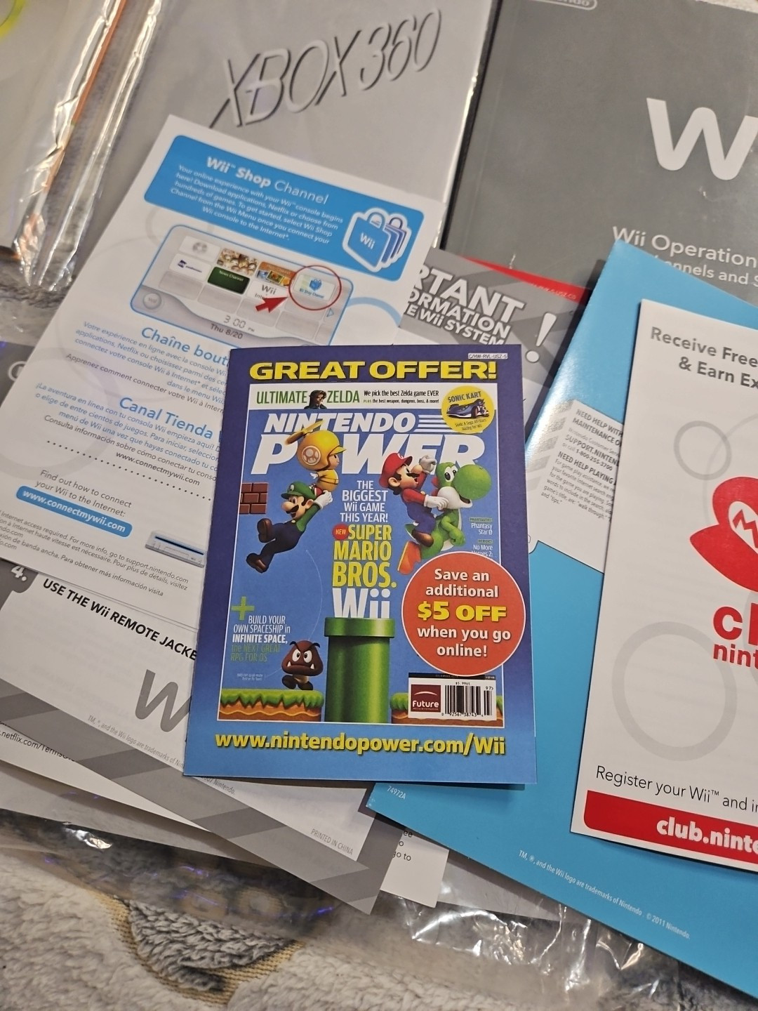 Nintendo wii, Xbox 360 manaual