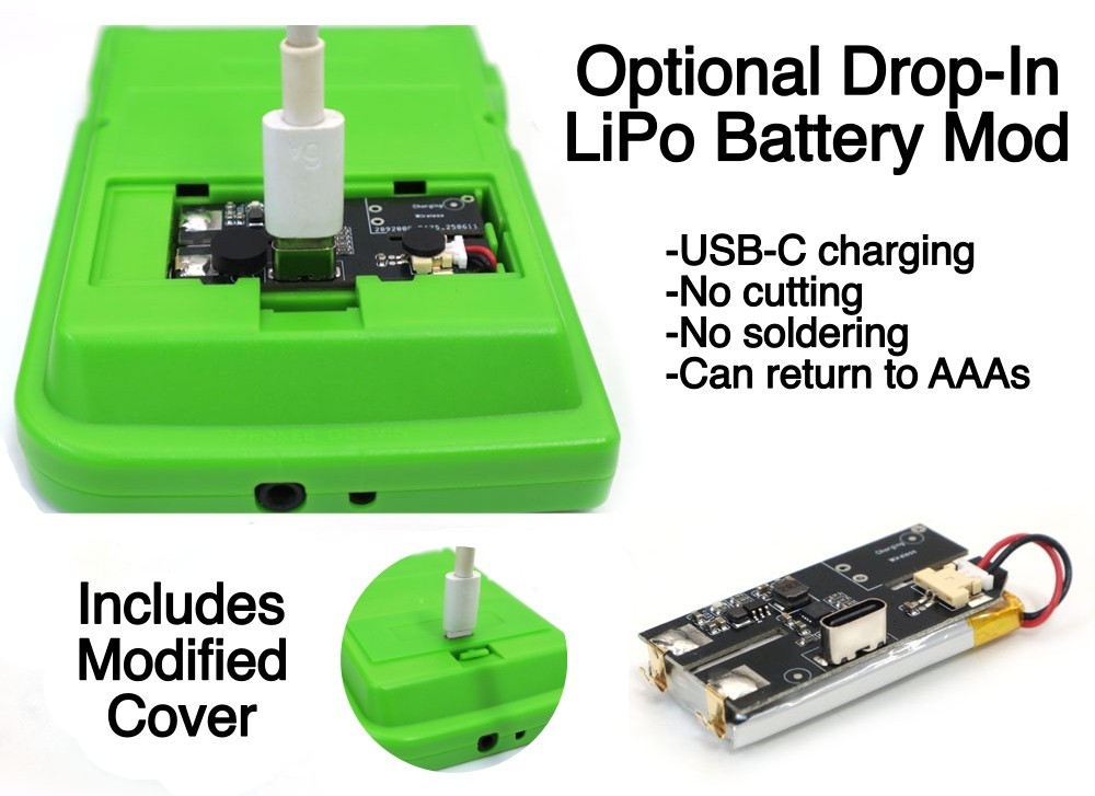 Game Boy Pocket Laminated 2.8″ IPS Kit + Shell & USB-C LiPo Battery Gameboy GBP