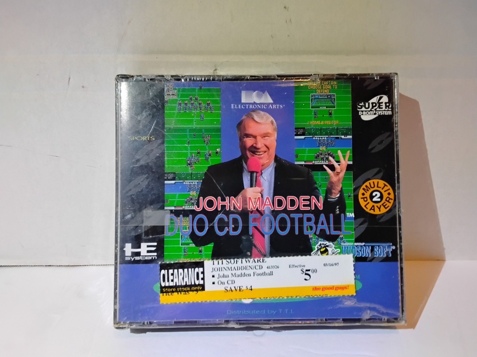 John Madden Football Turbografx Super CD/TurboDuo Brand New Sealed RARE