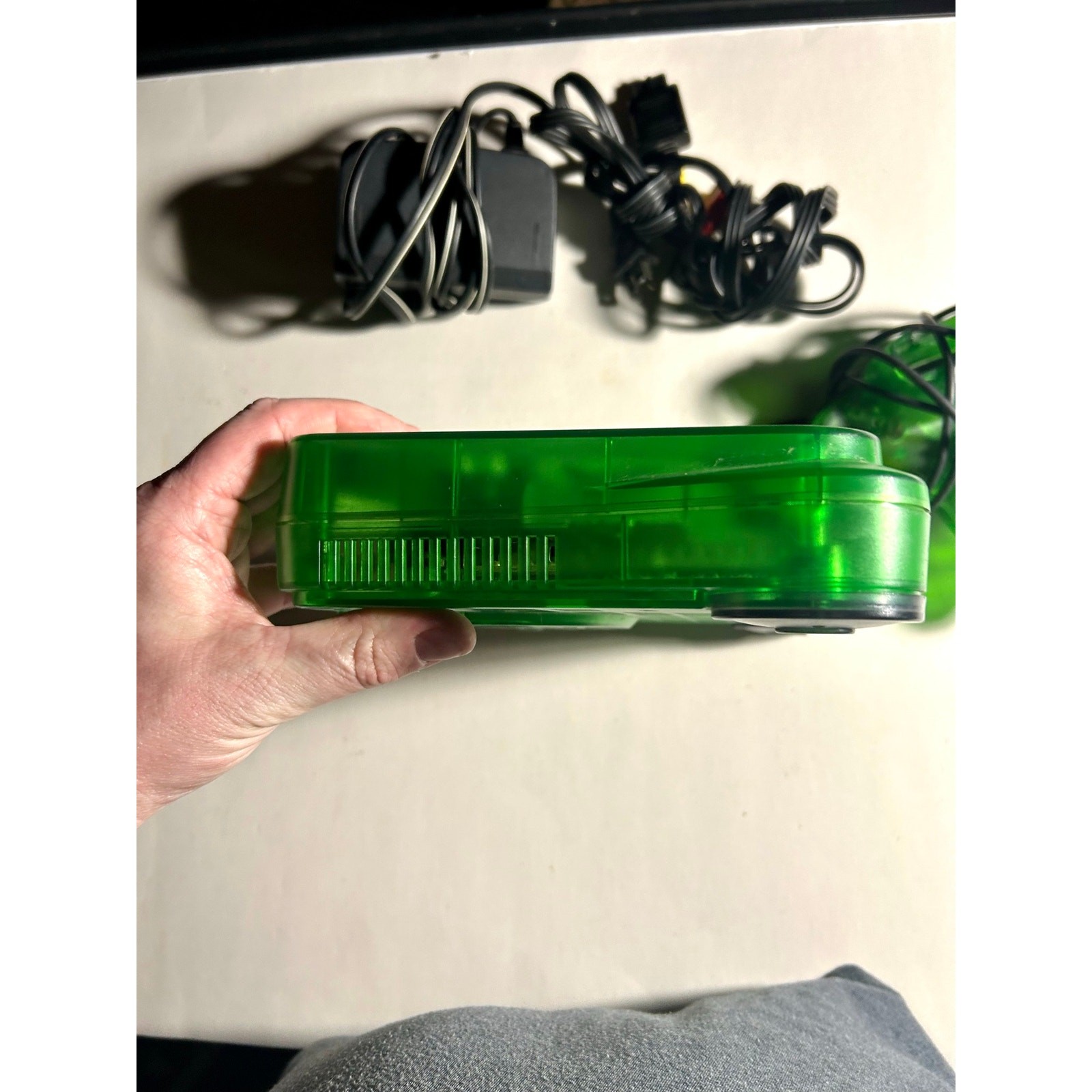 Jungle Green Nintendo 64 N64 console w expansion, hook ups & controller🔥Nice!
