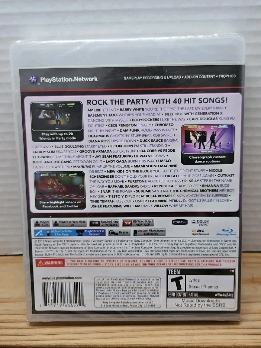 Everybody Dance For Sony PlayStation 3 PS3 New Sealed