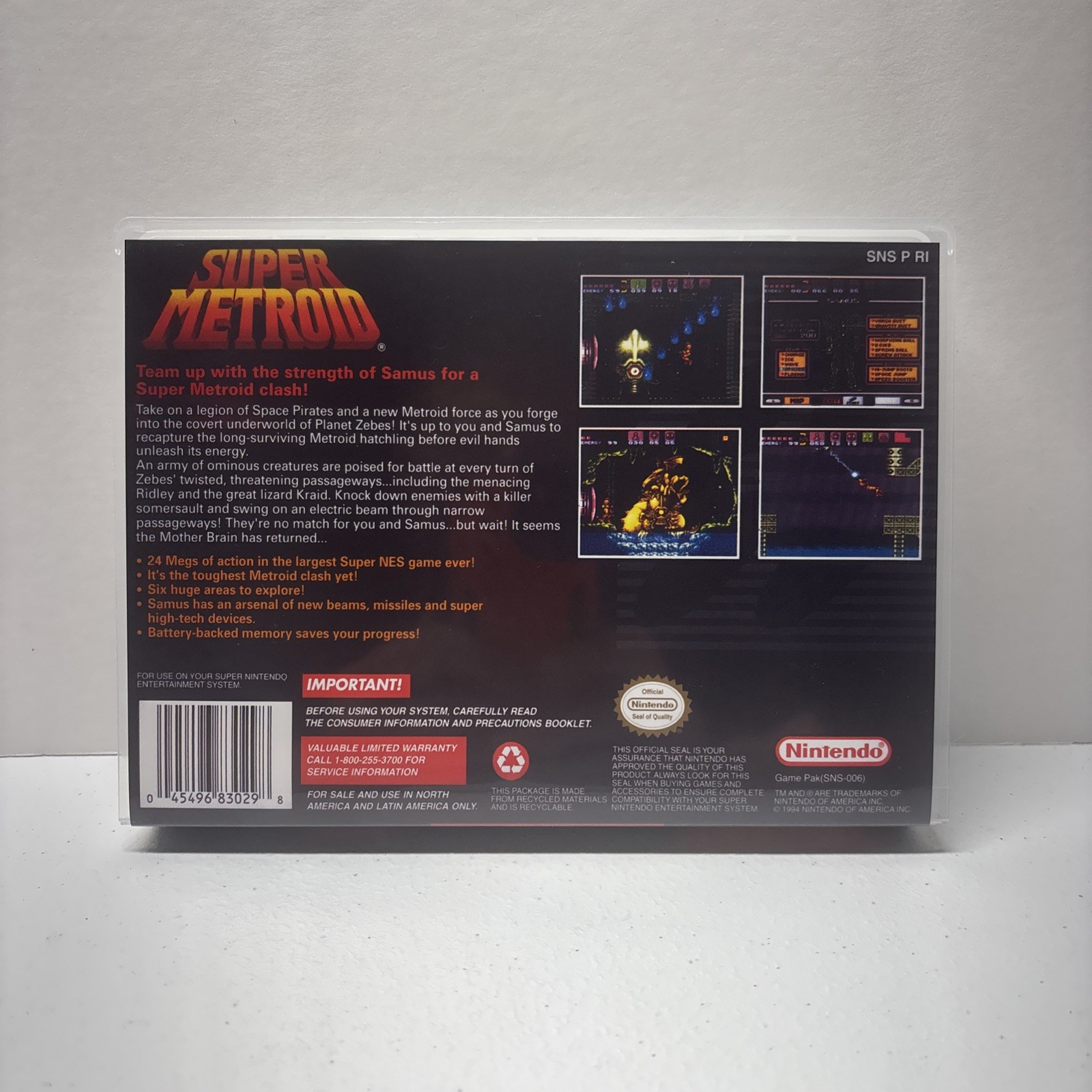 Super Metroid SNES Universal Game Case for Game Cartridge *CASE ONLY*